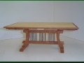 Cherry and Maple Dining Table with Extending Leaves - Folded